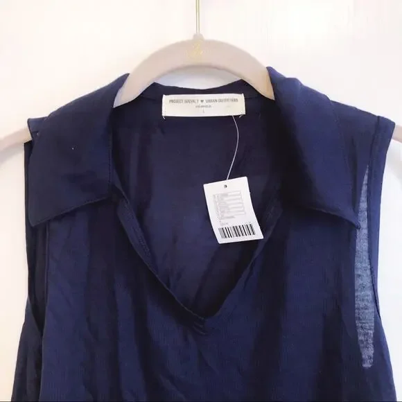 Urban Outfitters Navy Collar Tank Top - Picture 7 of 11